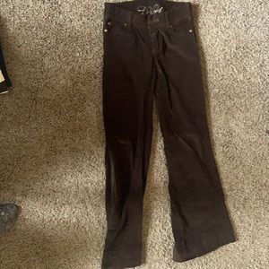 Dark brown low rise corduroy pants